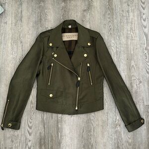 Burberry Green Silk Cotton Jacket